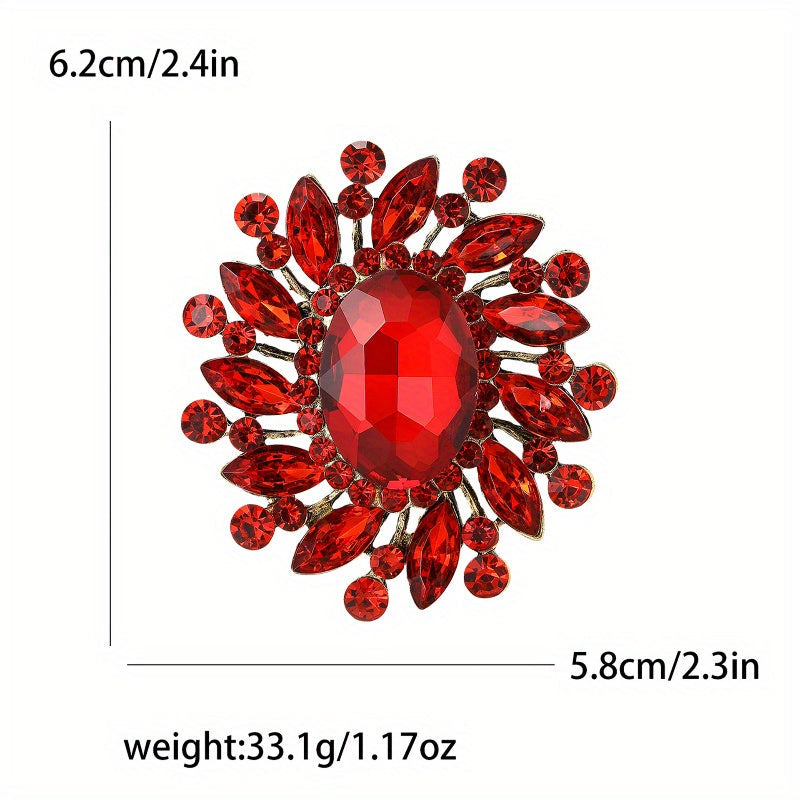 Timeless Rhinestone Pin, Sophisticated and Opulent Design, Stylish Accent for Women's Wardrobe