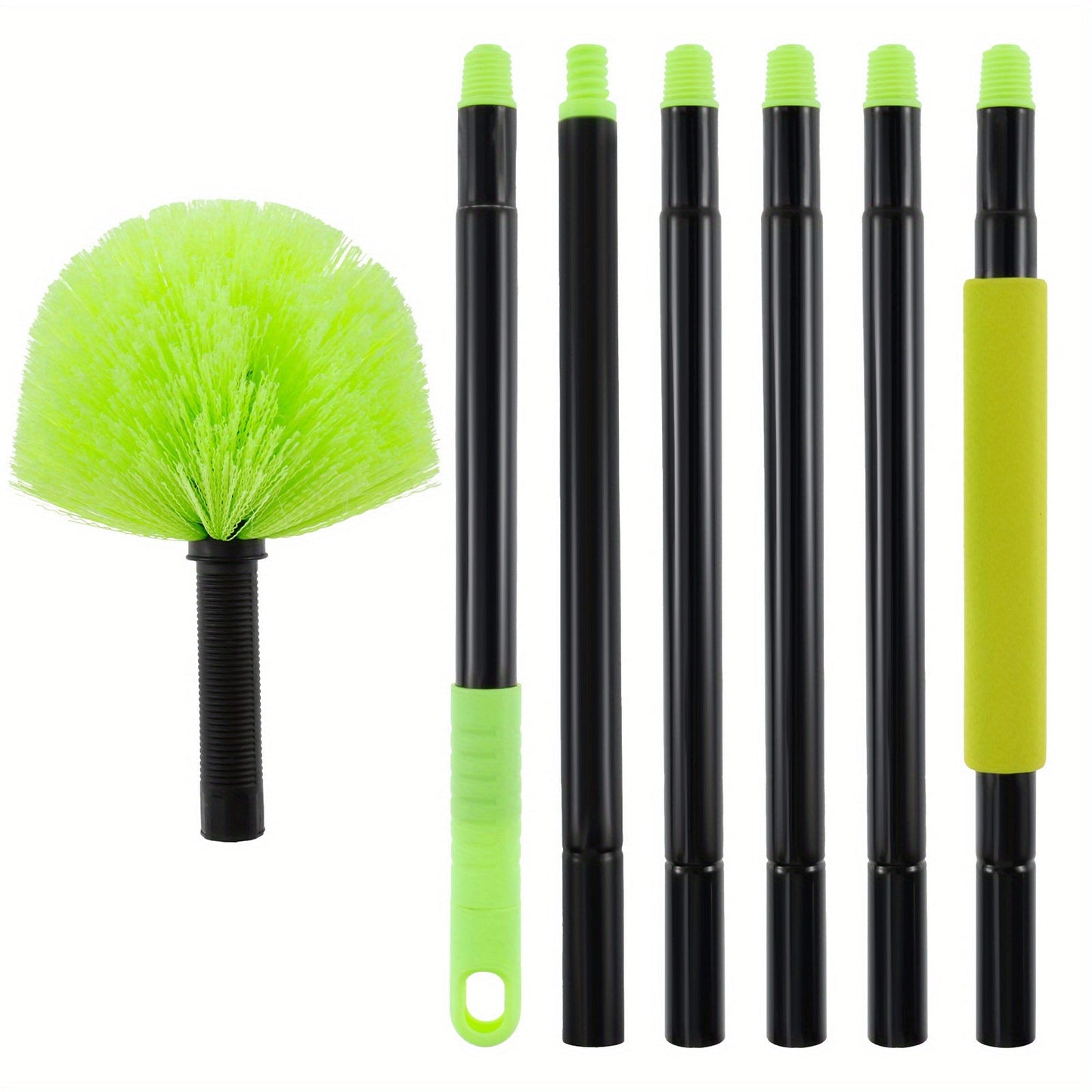 Telescopic Pole Feather Duster - Extendable Design for Reaching High Ceilings, Corners, and Furniture. Multi-Functional Dust Cleaner for Indoor and Outdoor Use, Perfect for Removing Spider Webs. Includes Long Reach Cleaning Kit. No Electricity Needed.