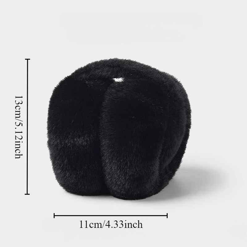 Pumplux Women's Plush Earmuffs - Soft Knit Winter Ear Warmers, Foldable Design, Hand-Washable, Made of Polyester