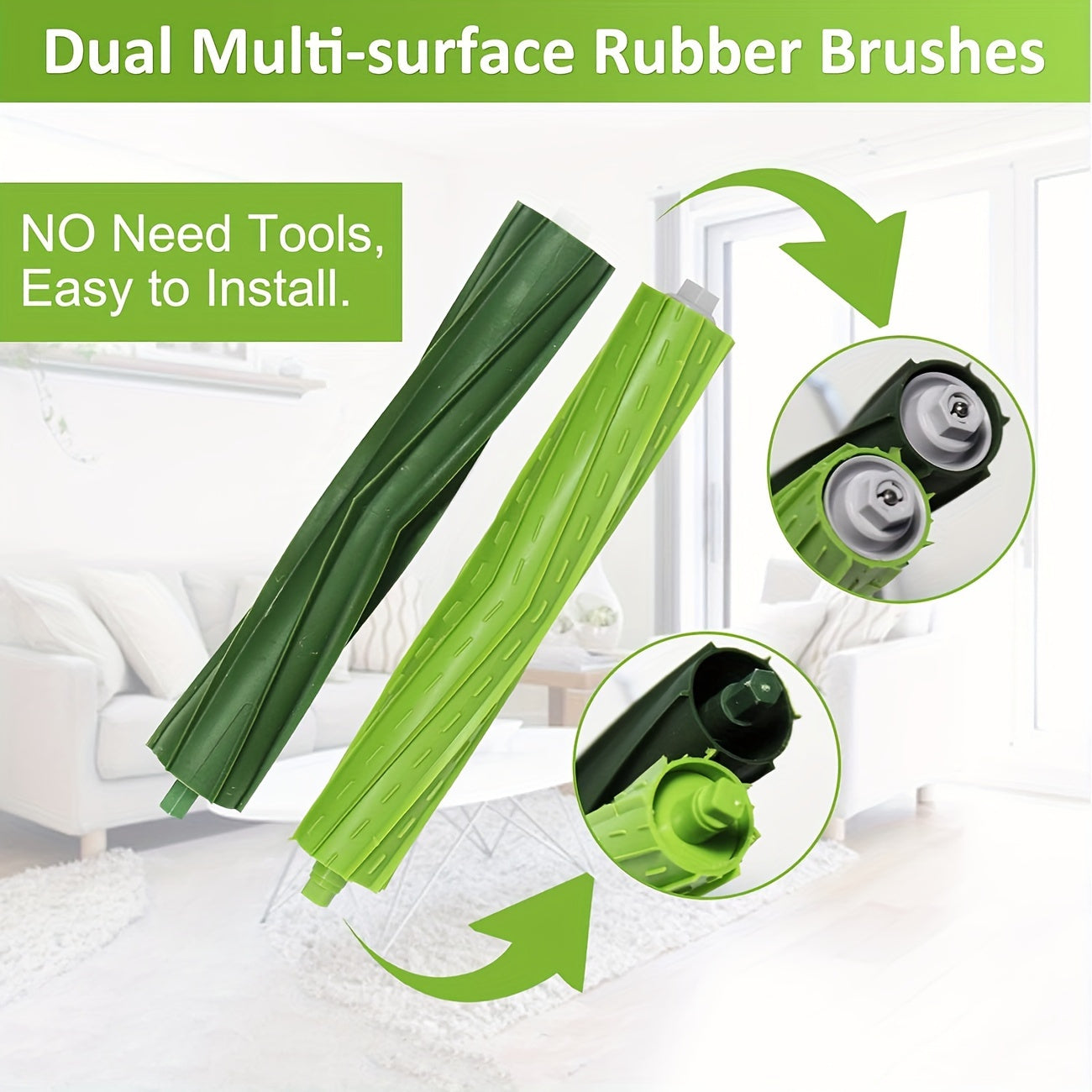 Upgrade your iRobot vacuum cleaner with this accessory kit that includes 1 set of double multi-surface rubber brushes, 3 HEPA filters, and 4 edge cleaning brushes. Easy to install with no need for battery replacement, this kit is designed to enhance the