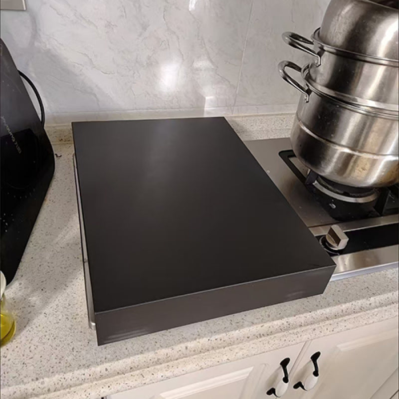 Kitchen Stove Cover with Pot and Storage Racks - Made of Carbon Steel, Compatible with Gas and Electric Stoves, Ideal for Home Cooking