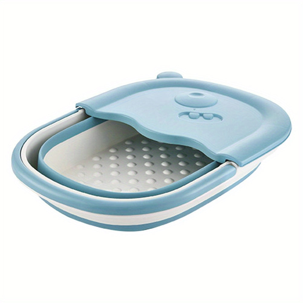 Portable Collapsible Foot Soak Tub - Perfect for Bathroom, Travel, and Outdoor Use - Foot Spa Bucket in Sky Blue Color