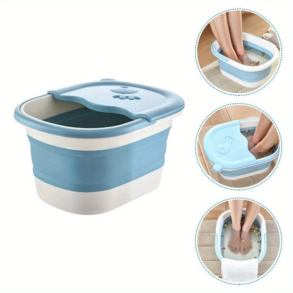 Portable Collapsible Foot Soak Tub - Perfect for Bathroom, Travel, and Outdoor Use - Foot Spa Bucket in Sky Blue Color