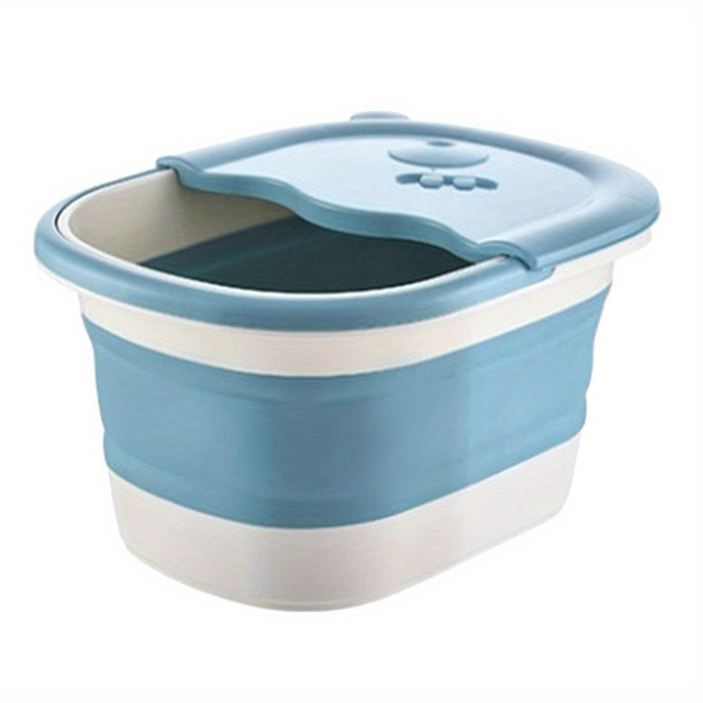 Portable Collapsible Foot Soak Tub - Perfect for Bathroom, Travel, and Outdoor Use - Foot Spa Bucket in Sky Blue Color