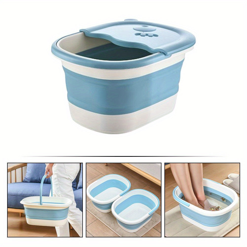 Portable Collapsible Foot Soak Tub - Perfect for Bathroom, Travel, and Outdoor Use - Foot Spa Bucket in Sky Blue Color