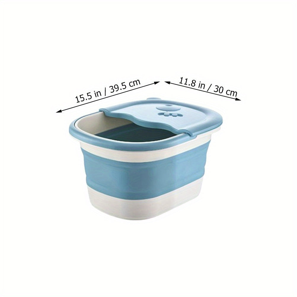 Portable Collapsible Foot Soak Tub - Perfect for Bathroom, Travel, and Outdoor Use - Foot Spa Bucket in Sky Blue Color