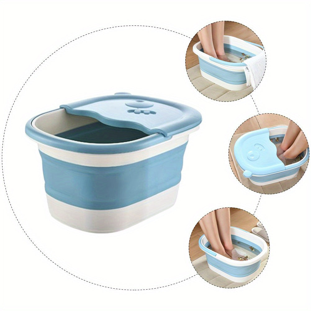 Portable Collapsible Foot Soak Tub - Perfect for Bathroom, Travel, and Outdoor Use - Foot Spa Bucket in Sky Blue Color