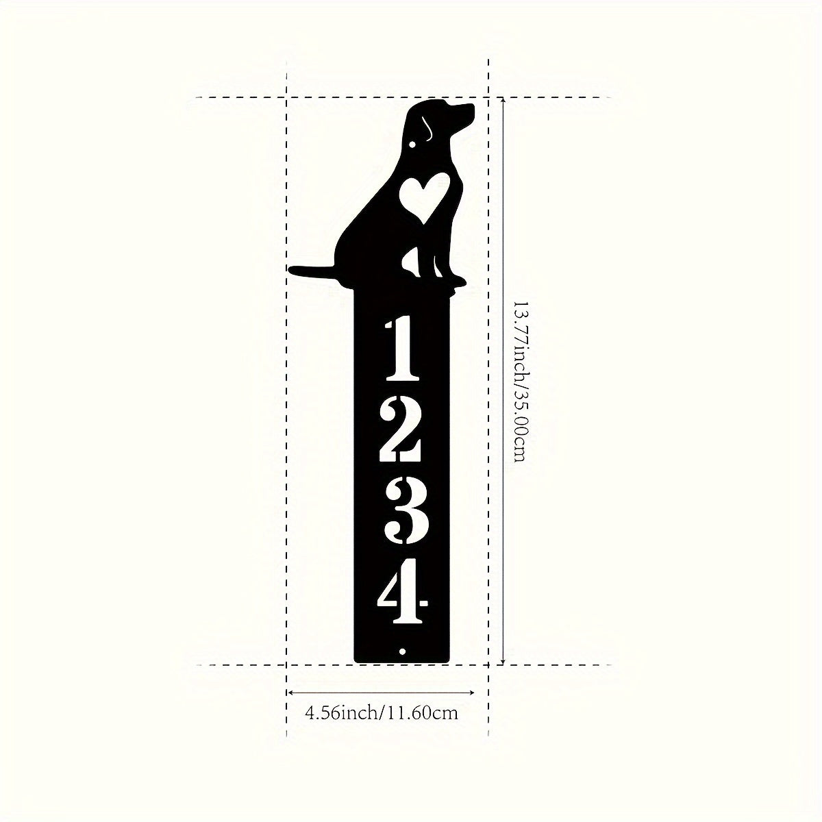 Personalize your home with a custom metal address plaque in black iron. This door number sign can be tailored to your taste and is perfect for hanging in your entryway. Give your home a modern touch with this unique identifier that also makes a great