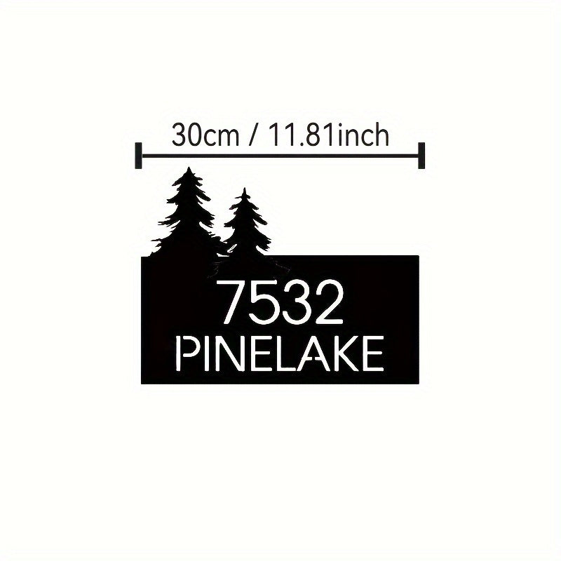 Customize your metal house number sign with your address and name. This waterproof sign is suitable for indoor or outdoor use and is perfect for adding a personal touch to well-maintained homes or gardens, especially during the winter months.