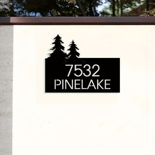 Customize your metal house number sign with your address and name. This waterproof sign is suitable for indoor or outdoor use and is perfect for adding a personal touch to well-maintained homes or gardens, especially during the winter months.