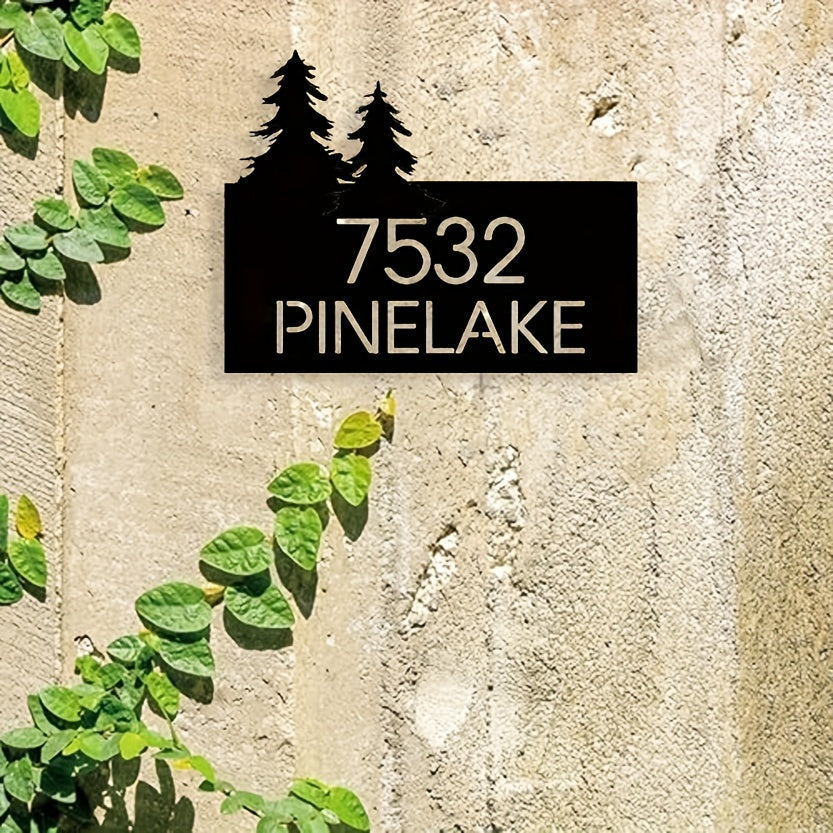 Customize your metal house number sign with your address and name. This waterproof sign is suitable for indoor or outdoor use and is perfect for adding a personal touch to well-maintained homes or gardens, especially during the winter months.