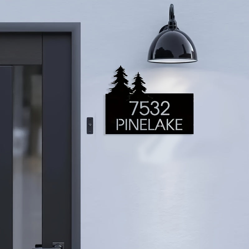 Customize your metal house number sign with your address and name. This waterproof sign is suitable for indoor or outdoor use and is perfect for adding a personal touch to well-maintained homes or gardens, especially during the winter months.