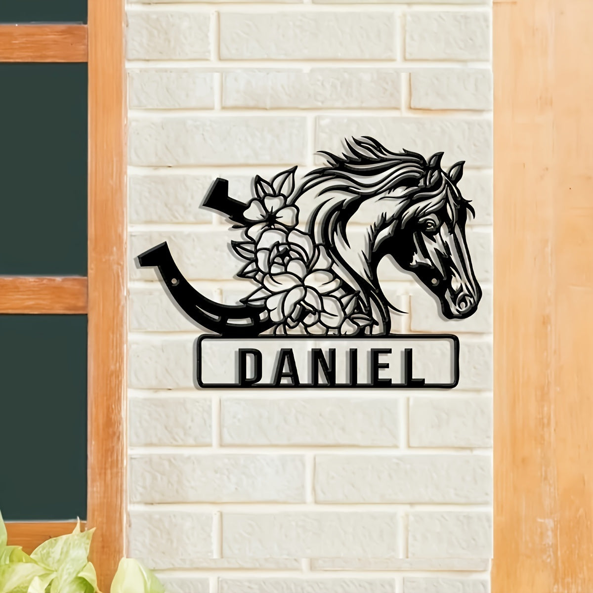 Personalized Horse and Horseshoe Iron Wall Decor - Antique Wall Art for Home - Perfect Present for Equestrian Enthusiasts