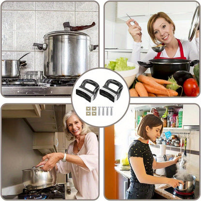 Set of 2 Kitchen Cookware Side Handles - Simple Installation, Comfortable Grip for Pressure Cooker, Soup Pot & Steamer - Sturdy Replacement Handle Set with Mounting Screws included