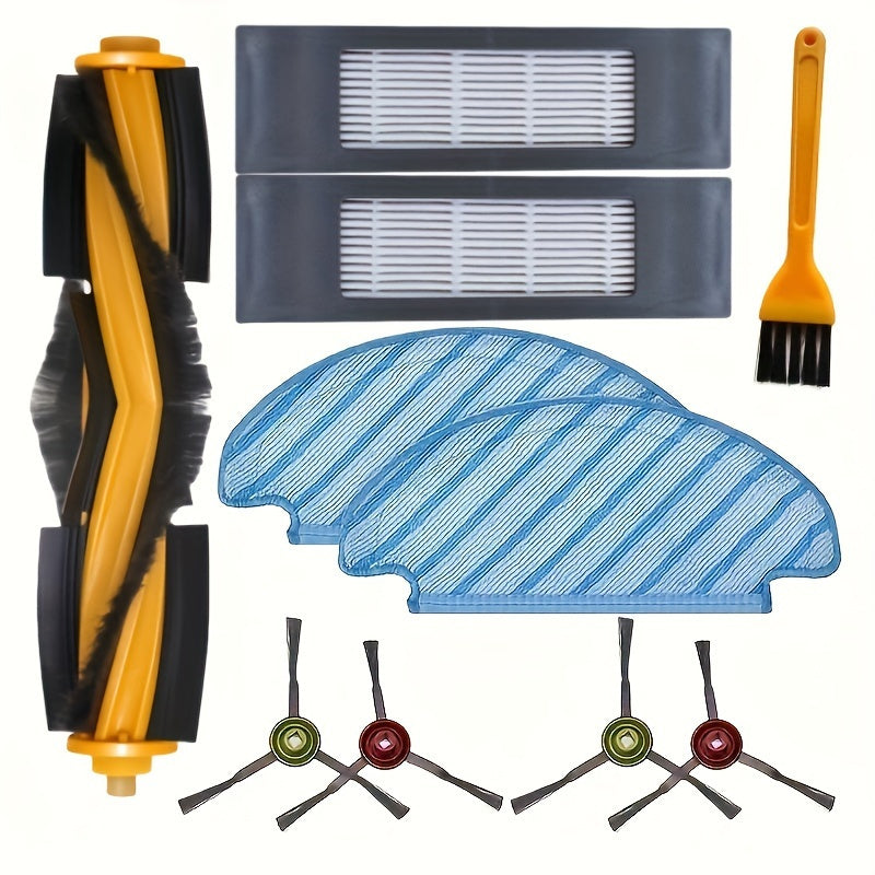 Replacement Parts Kit for ECOVACS DEEBOT OZMO T8 T8 AIVI T8 MAX N8 Pro N8 Pro+ Vacuum Cleaner, Includes 1 Main Brush, 2 Filters, 4 Side Brushes, 2 Mop Pads, and Plastic Floor Attachment