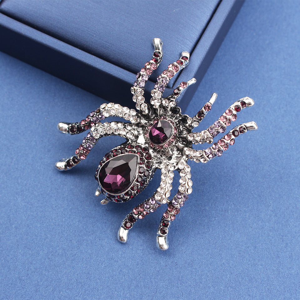 Personalized Luxury Clothing Ornament: French Baroque Spider Brooch, Fashion Insect Pin