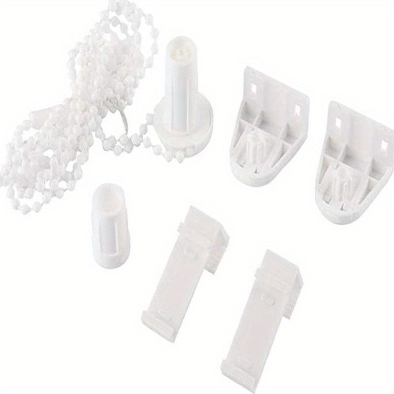 Repairing roller blinds is made easy with this durable white plastic repair kit. It includes everything you need for simple installation, including a clutch, bracket, and more.