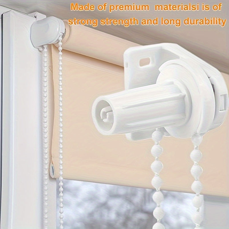 Repairing roller blinds is made easy with this durable white plastic repair kit. It includes everything you need for simple installation, including a clutch, bracket, and more.