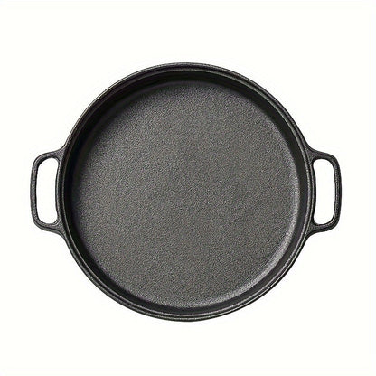 Durable Kitchen Accessory: 21.84cm Pre-Seasoned Cast Iron Skillet Frying Pan with Non-Stick Coating - Dual Handles, Suitable for Oven, Stove, Grill & Campfire, Includes Operation & Care Instructions, Hand Wash Only