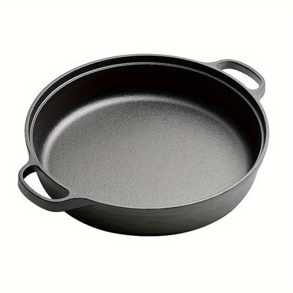 Durable Kitchen Accessory: 21.84cm Pre-Seasoned Cast Iron Skillet Frying Pan with Non-Stick Coating - Dual Handles, Suitable for Oven, Stove, Grill & Campfire, Includes Operation & Care Instructions, Hand Wash Only