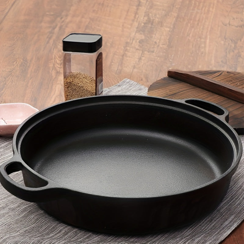 Durable Kitchen Accessory: 21.84cm Pre-Seasoned Cast Iron Skillet Frying Pan with Non-Stick Coating - Dual Handles, Suitable for Oven, Stove, Grill & Campfire, Includes Operation & Care Instructions, Hand Wash Only