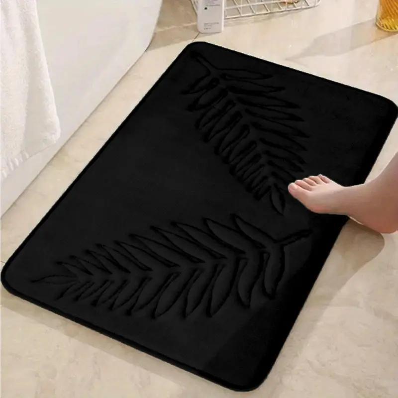 Leaf Embossed Floor Mat - Absorbent and Non-slip, Ideal for Bathroom, Living Room, Bedroom, Kitchen, or Doorstep