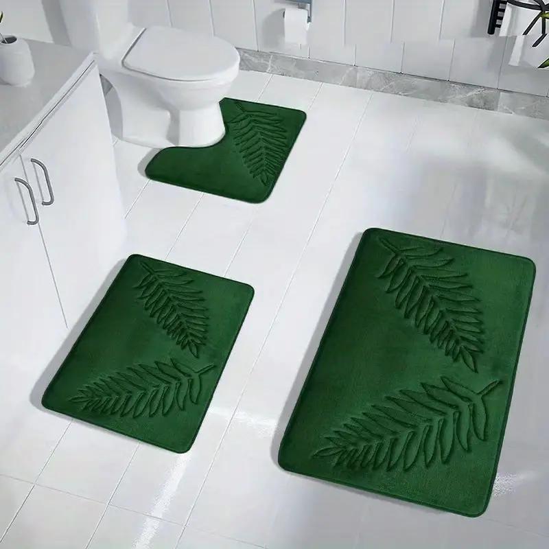 Leaf Embossed Floor Mat - Absorbent and Non-slip, Ideal for Bathroom, Living Room, Bedroom, Kitchen, or Doorstep