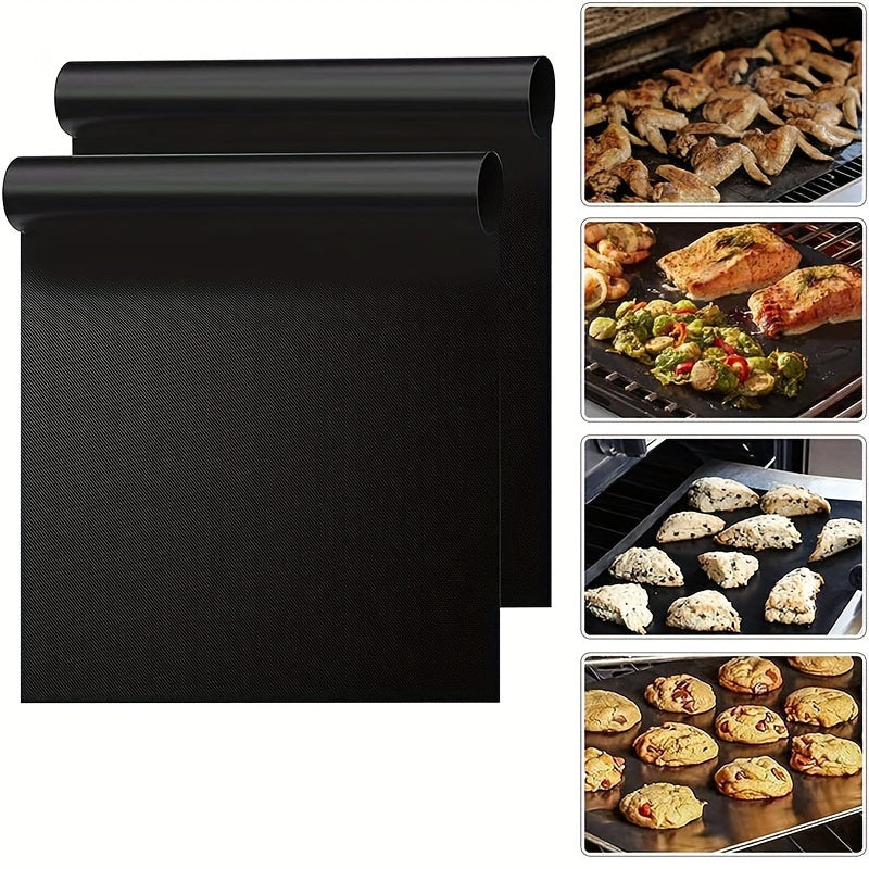 Extra Large Nonstick Silicone Oven Liner - Reusable and Easy to Clean Mat for Electric and Gas Ovens - Heavy Duty Grill Accessory - Perfect for Home Kitchen and BBQ - Includes Sheet for Grill Accessories