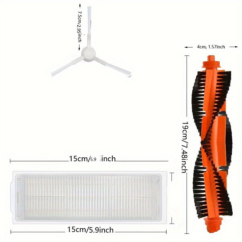 Replacement Parts Kit for Xiaomi Robot Vacuum S10 S12 B106GL/ Mop 2S XMSTJQR2S - Includes Main Brush, Side Brushes, HEPA Filters Set, No Power Required Sweeping Accessories