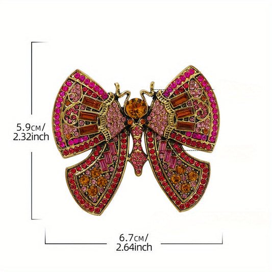Потрясающая винтажная брошь в виде бабочки, украшенная сверкающими стразами - идеально подходит для добавления изящества в зимний гардероб женщин, уникальный акцентный элемент от ESSHPULE