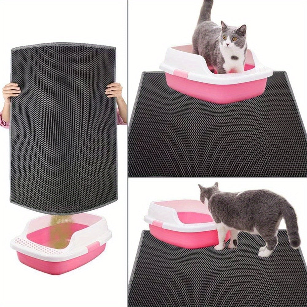 Non-Slip Honeycomb Cat Litter Mat - Washable, Easy-to-Clean for Pet Toilets and Boxes