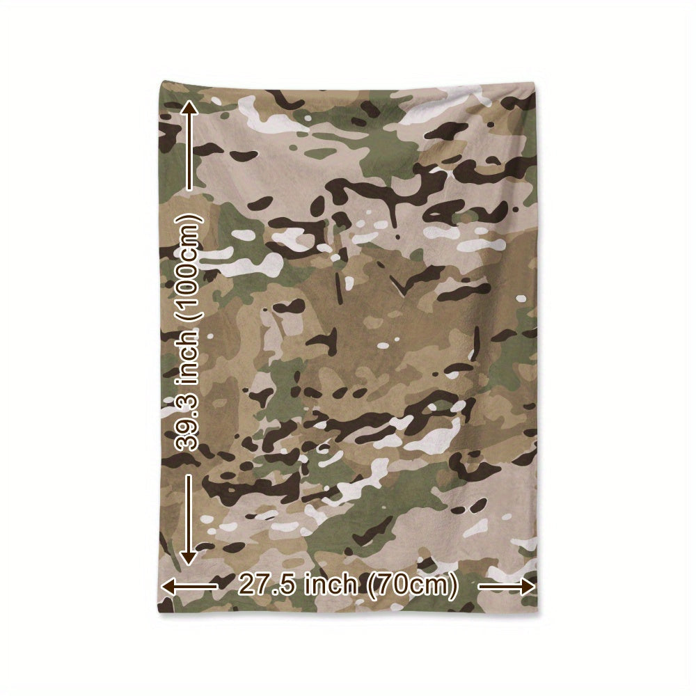 Camouflage Print Blanket - This soft and warm throw blanket is perfect for snuggling on the couch, in the office, or while camping and traveling. It's a multi-purpose gift that can be used all season long.