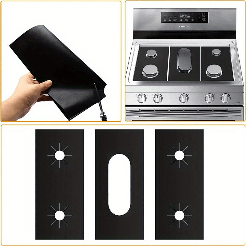 3 pieces of Gas Stove Protectors - Non-Stick, Washable, and Heat-Resistant Covers for Kitchen Safety