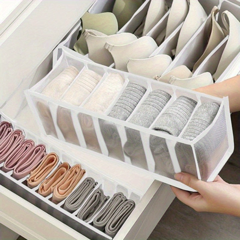 Organize your wardrobe with the 3-Pack Foldable Canvas Drawer Organizer Set. Perfect for storing underwear, socks, bras, and pants, this multifunctional clothes organizer will help keep your home tidy and organized.