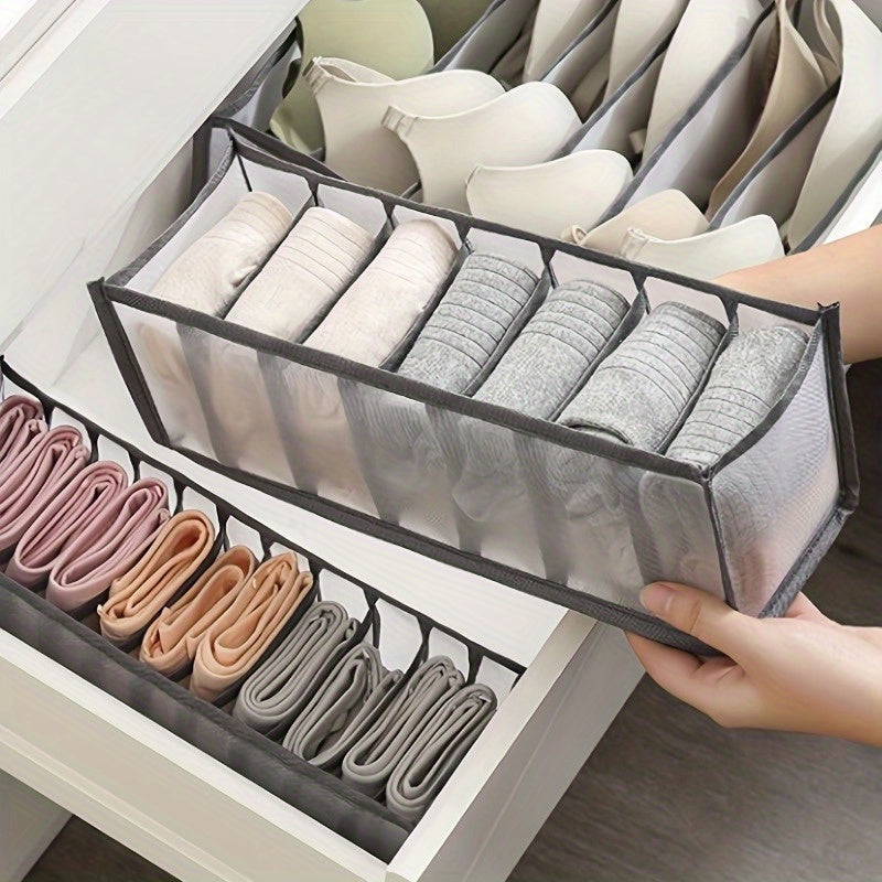 Organize your wardrobe with the 3-Pack Foldable Canvas Drawer Organizer Set. Perfect for storing underwear, socks, bras, and pants, this multifunctional clothes organizer will help keep your home tidy and organized.