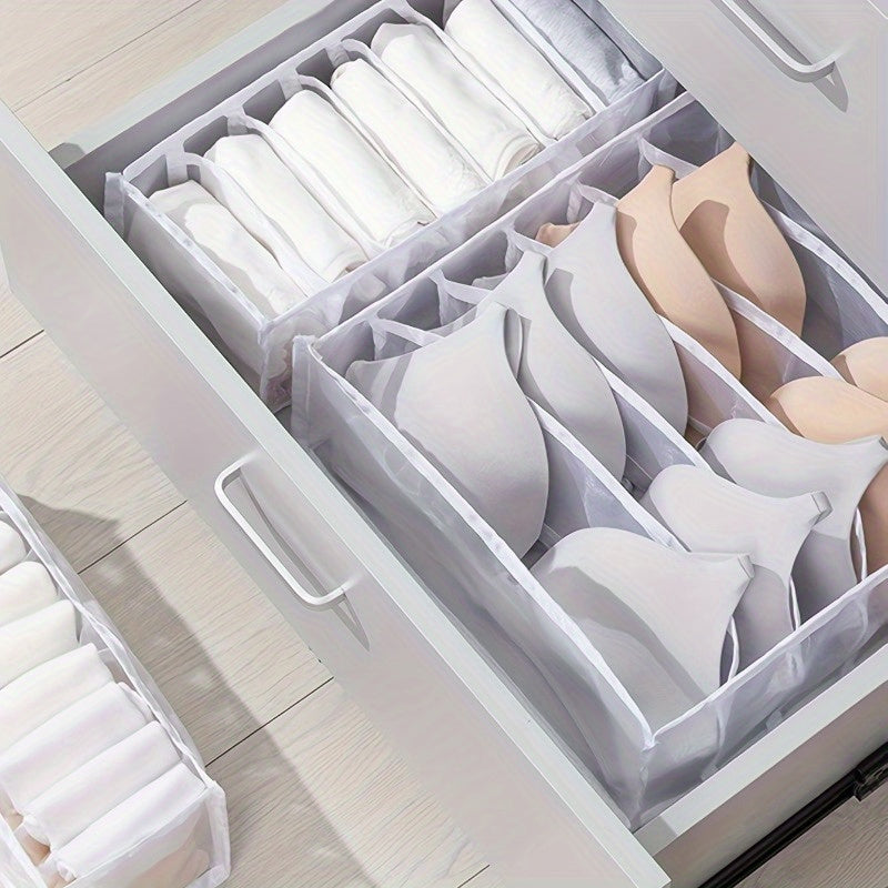 Organize your wardrobe with the 3-Pack Foldable Canvas Drawer Organizer Set. Perfect for storing underwear, socks, bras, and pants, this multifunctional clothes organizer will help keep your home tidy and organized.