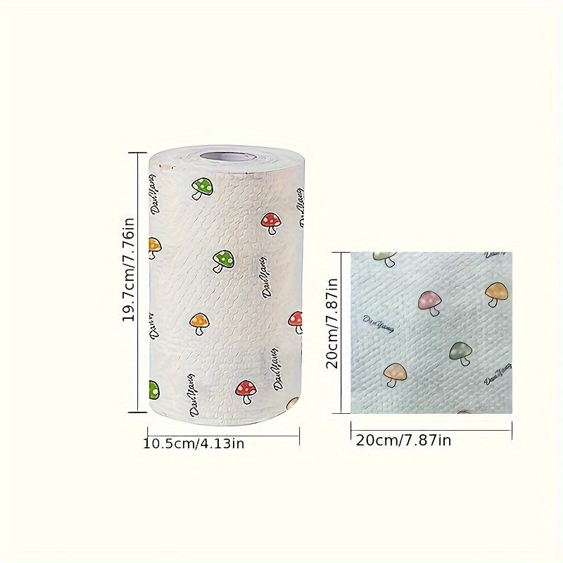 1 roll contains 100 sheets of lazy cloth disposable kitchen paper towels. They are washable dry and wet towels, rags, oil-free cloths, oil removal towels, household cleaning cloths, drying cloths, and cleaning supplies. Get a random style selection of