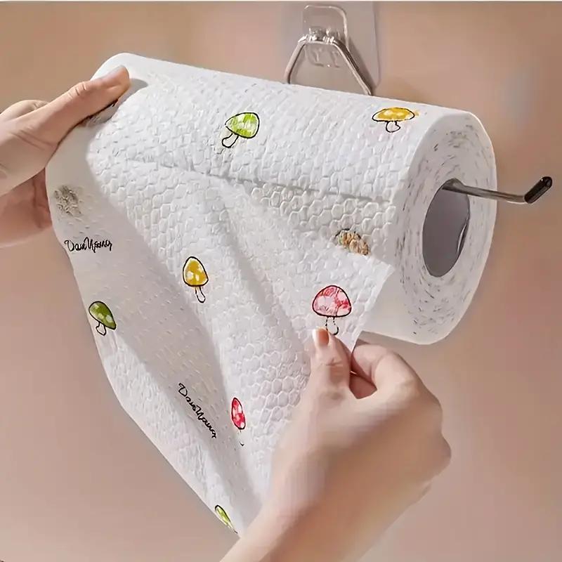 1 roll contains 100 sheets of lazy cloth disposable kitchen paper towels. They are washable dry and wet towels, rags, oil-free cloths, oil removal towels, household cleaning cloths, drying cloths, and cleaning supplies. Get a random style selection of