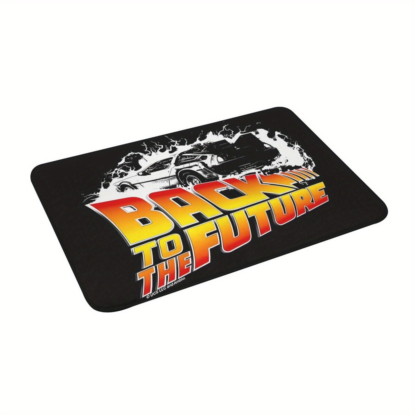 Get your hands on the Back to the Future Delorean Non-Slip Doormat! This machine washable polyester rectangle mat is lightweight and perfect for your bathroom or living room. Made by machine, this welcome rug is a great addition to your home decor -