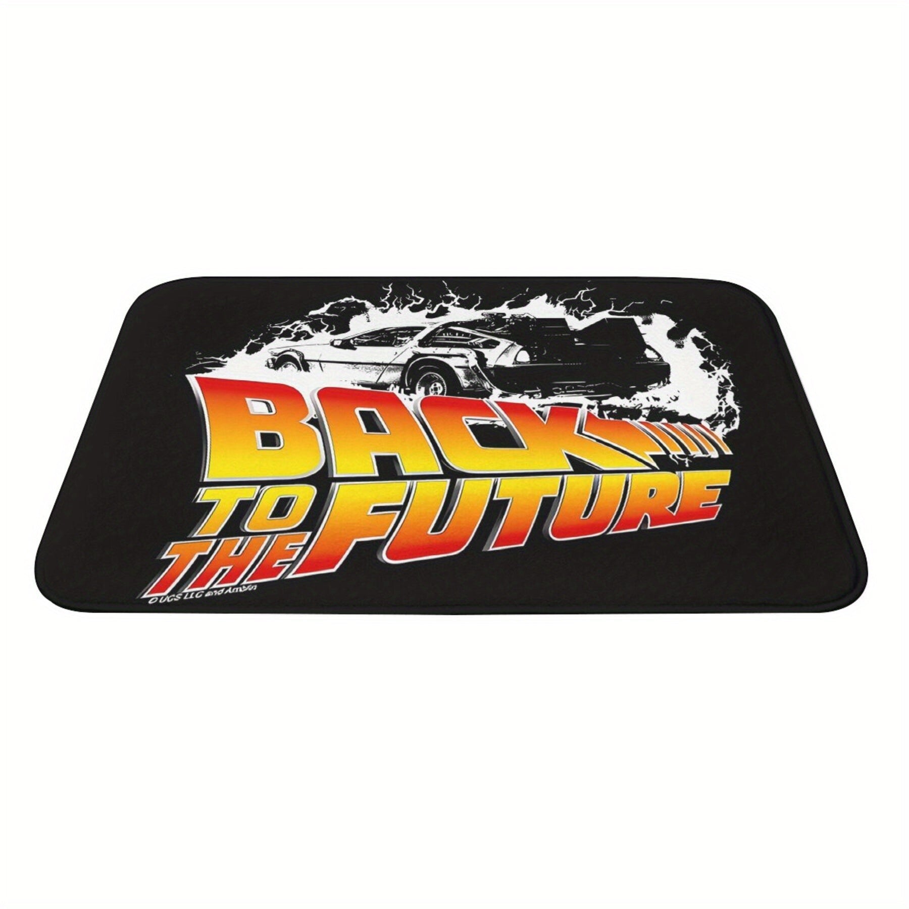 Get your hands on the Back to the Future Delorean Non-Slip Doormat! This machine washable polyester rectangle mat is lightweight and perfect for your bathroom or living room. Made by machine, this welcome rug is a great addition to your home decor -