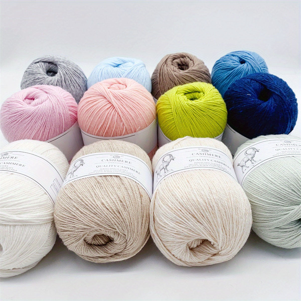 6-Pack Luxurious Cashmere Yarn for Knitting and Crocheting - Soft, Warm, Durable 80% Cashmere 20% Acrylic Blend - Perfect for Sweaters, Pants, Gloves, Hats, and DIY Crafts - 1.76oz Each