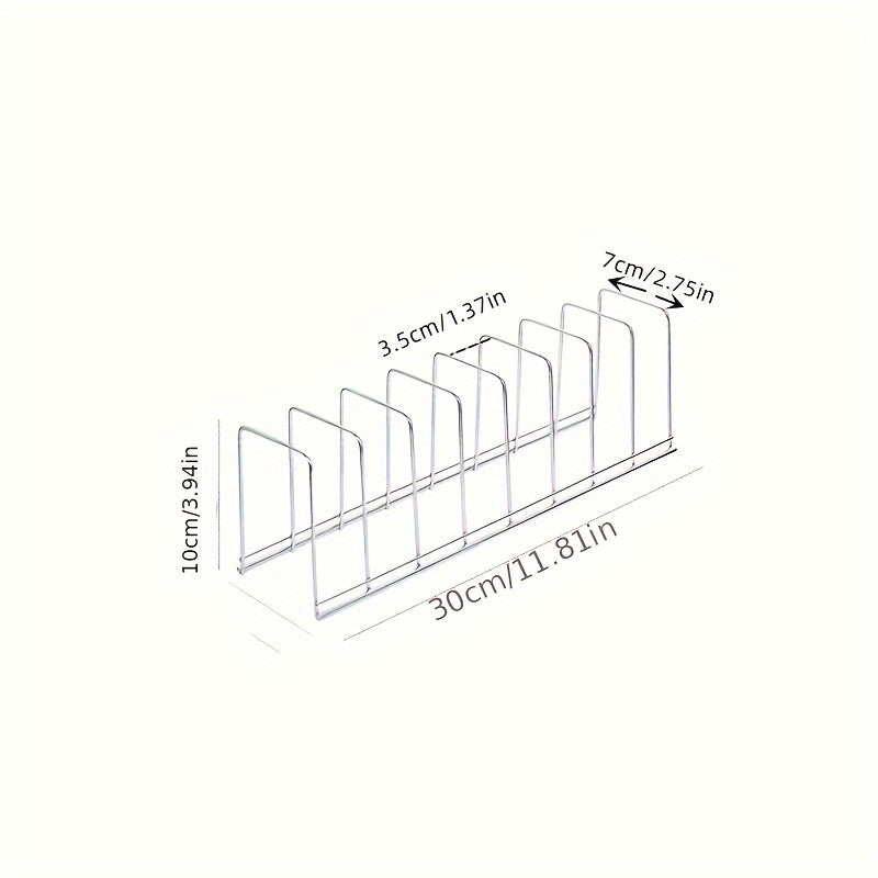 Modern Stainless Steel Kitchen Dish Rack Organizer with Casual Style Plate Drainer Stand and Cooking Pan Cover Holder - No Electricity Required, Wood-Free Storage Accessory for your Kitchen.