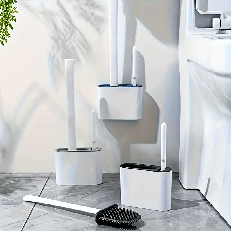 Toilet Cleaning Set: Includes Wall-Mounted Brushes with Long and Short Handles, Soft Bristles, No Missed Spots, Perfect for Bathroom and Toilet Cleaning