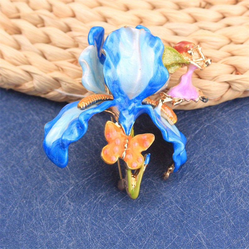 Add a touch of glamour with this elegant enamel flower brooch - a luxurious and versatile accessory for clothing, bags, and hats. Perfect for adding a touch of glamour to your travel and everyday outfits.