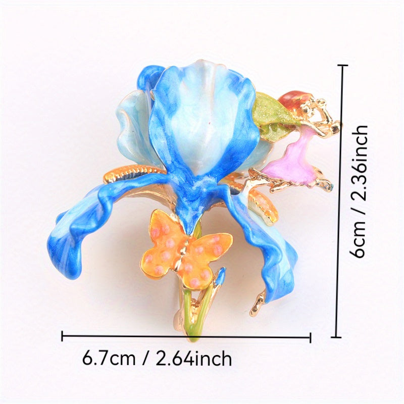 Add a touch of glamour with this elegant enamel flower brooch - a luxurious and versatile accessory for clothing, bags, and hats. Perfect for adding a touch of glamour to your travel and everyday outfits.