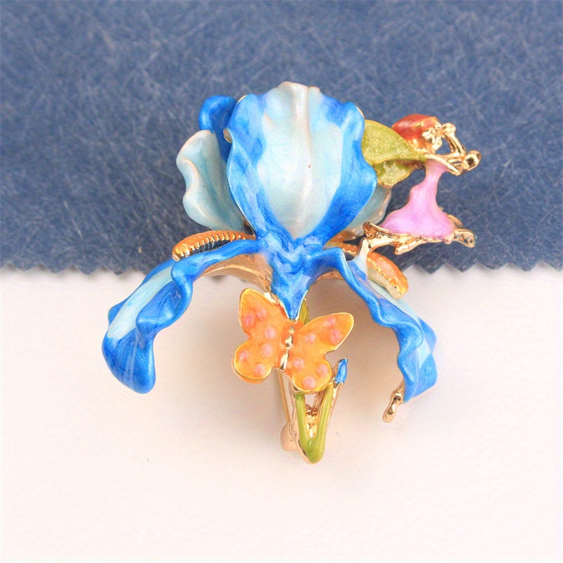 Add a touch of glamour with this elegant enamel flower brooch - a luxurious and versatile accessory for clothing, bags, and hats. Perfect for adding a touch of glamour to your travel and everyday outfits.