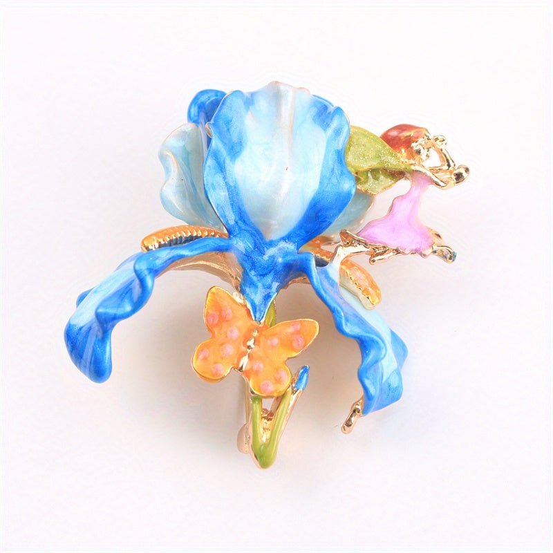 Add a touch of glamour with this elegant enamel flower brooch - a luxurious and versatile accessory for clothing, bags, and hats. Perfect for adding a touch of glamour to your travel and everyday outfits.