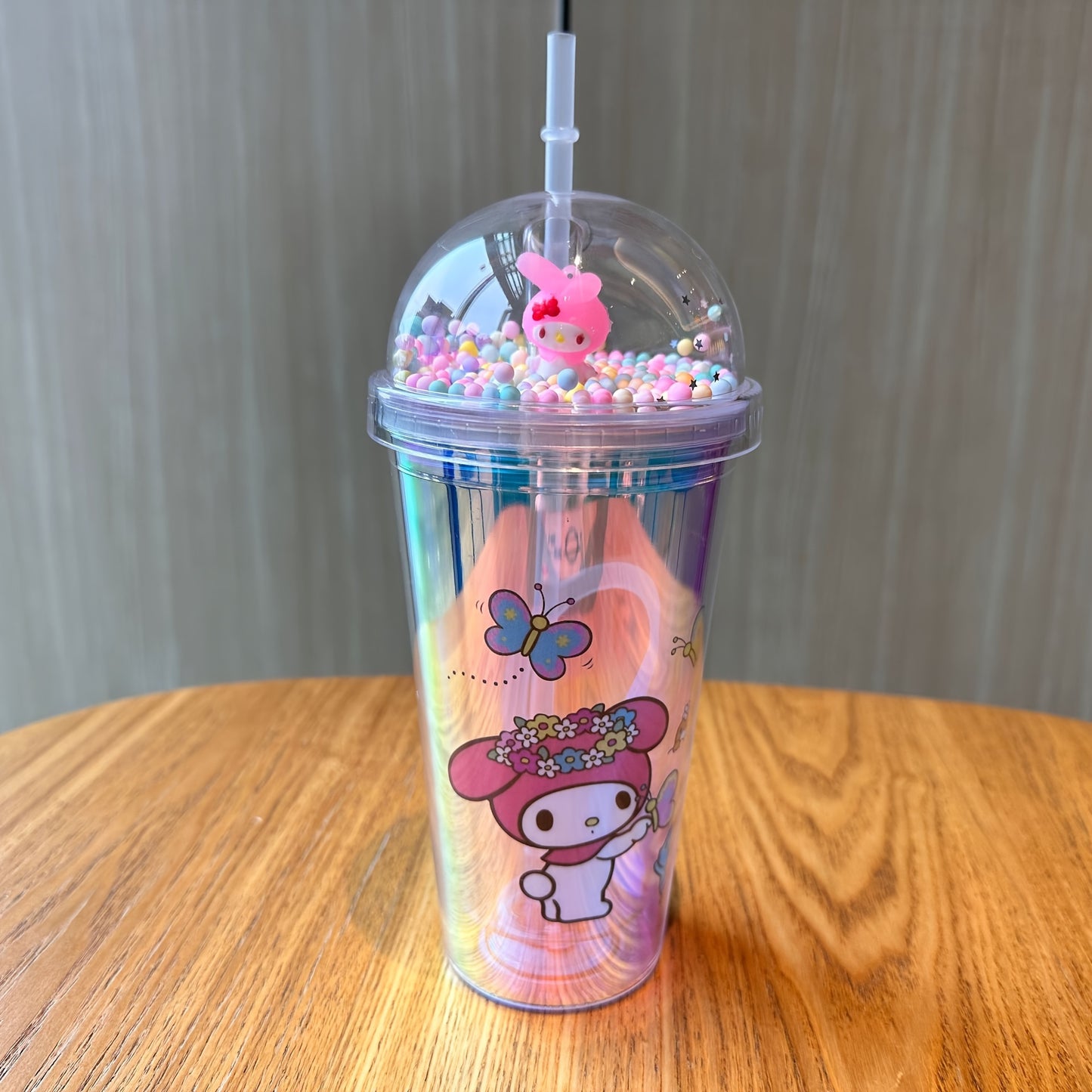 1pc Laser Sanrio Water Cup, Cute Fairy Tumbler with Straw - Bpa-Free, Lightweight Insulated Bottle for Sports & Outdoors.