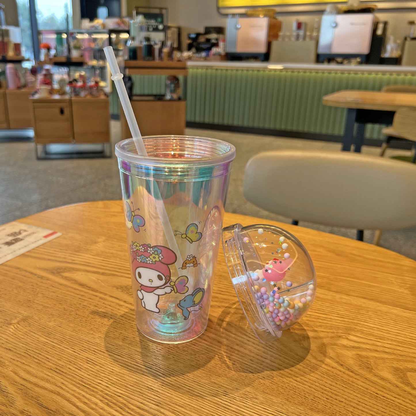 1pc Laser Sanrio Water Cup, Cute Fairy Tumbler with Straw - Bpa-Free, Lightweight Insulated Bottle for Sports & Outdoors.