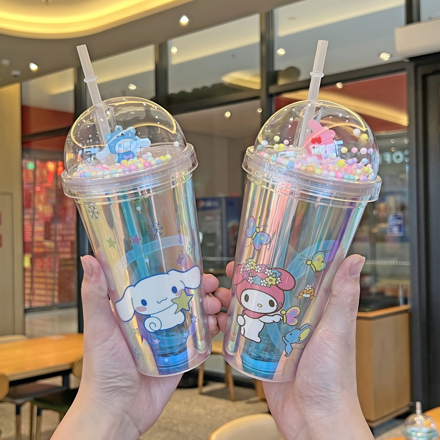 1pc Laser Sanrio Water Cup, Cute Fairy Tumbler with Straw - Bpa-Free, Lightweight Insulated Bottle for Sports & Outdoors.